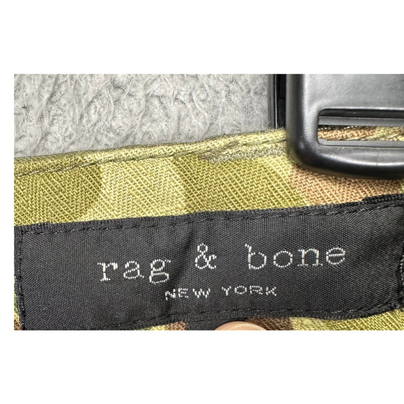 Rag Bone Shorts Mens 34 Olive Green Cotton Khakis Button Fly Flat Front Pockets - Picture 4 of 10